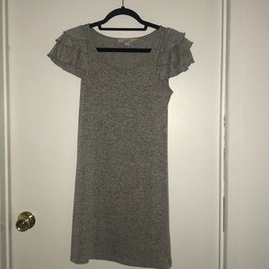Short Sleeve Loft Grey Shift Dress